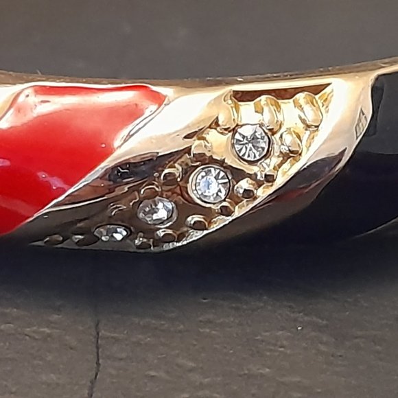 Pair of Enamel and Crystal Bangles - Picture 3 of 15